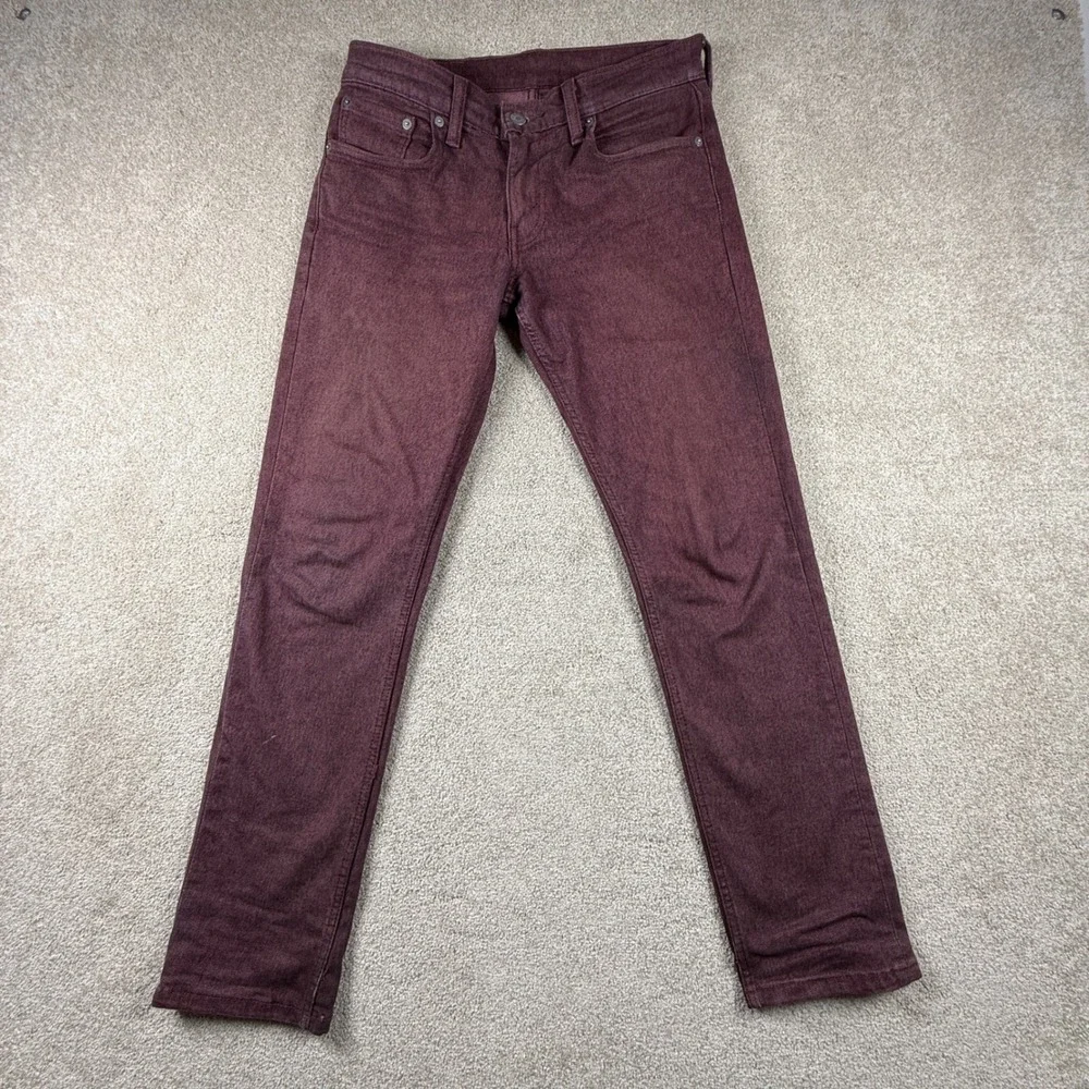 Levis 511 Slim Fit Jeans Mens 29x30 Burgundy Maroon Red 04511-2336